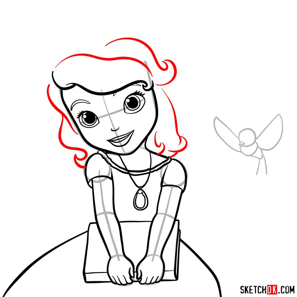 How to draw Princess Sofia - step 12