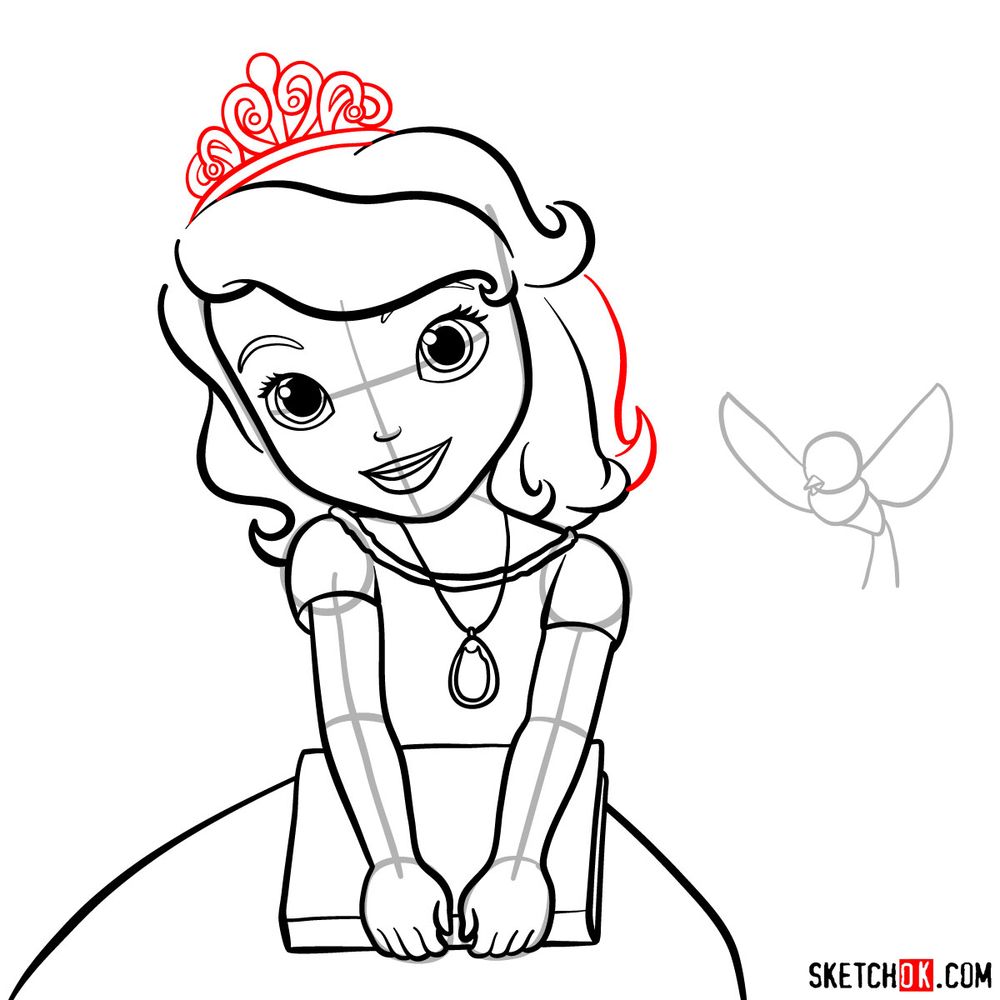 How to draw Princess Sofia - step 13