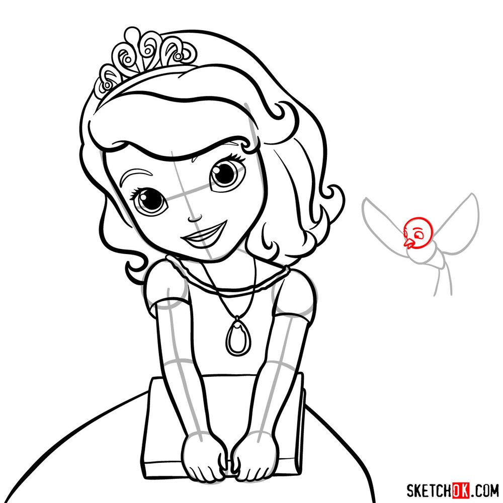 How to draw Princess Sofia - step 15