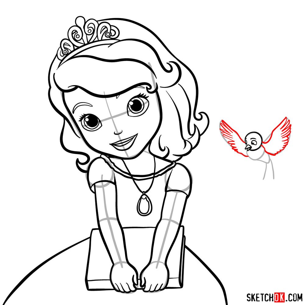 How to draw Princess Sofia - step 16