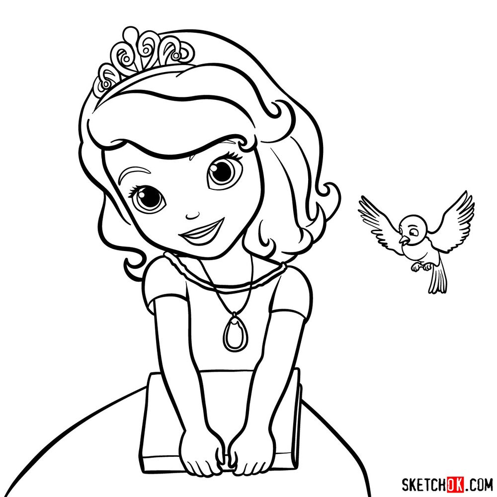 How to draw Princess Sofia