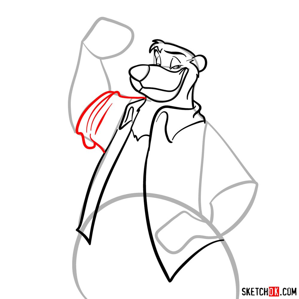 How to draw Baloo (TaleSpin) - step 09