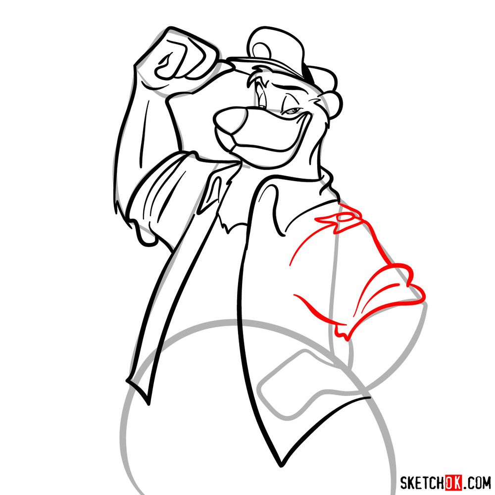 How to draw Baloo (TaleSpin) - step 12