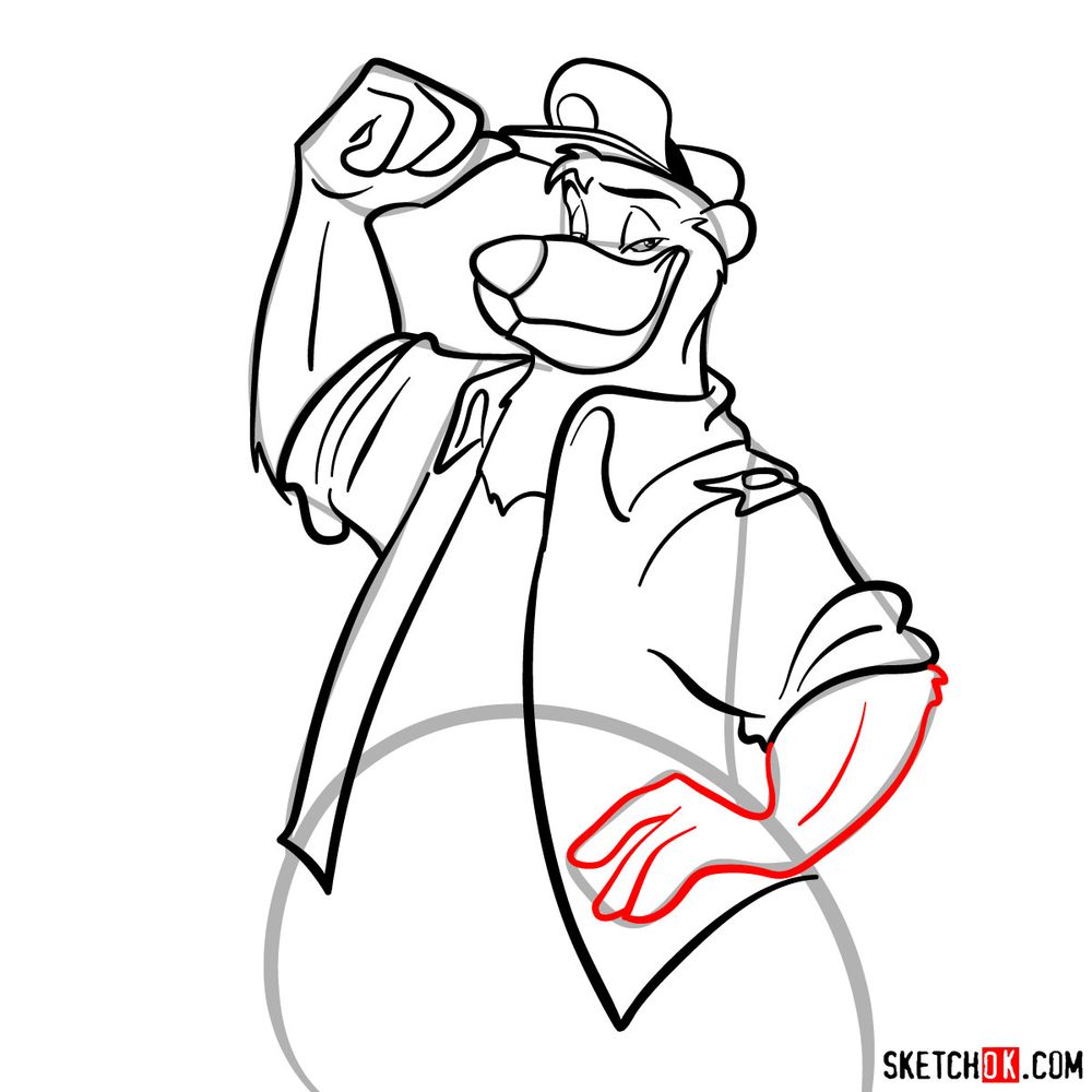 How to draw Baloo (TaleSpin) - step 13