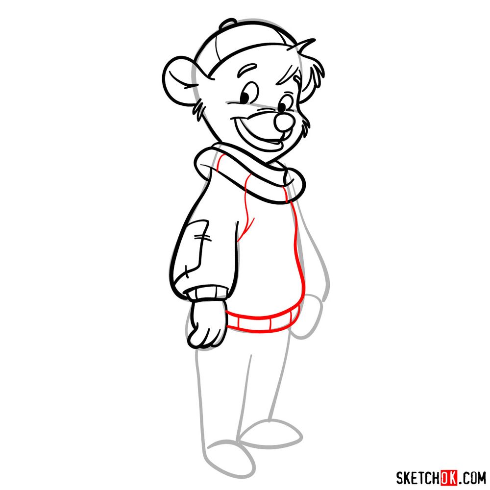 How to draw Kit from TaleSpin - step 11