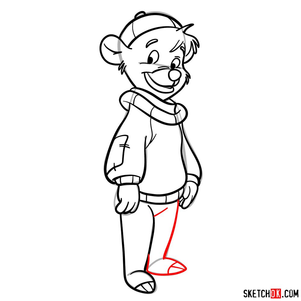 How to draw Kit from TaleSpin - step 14