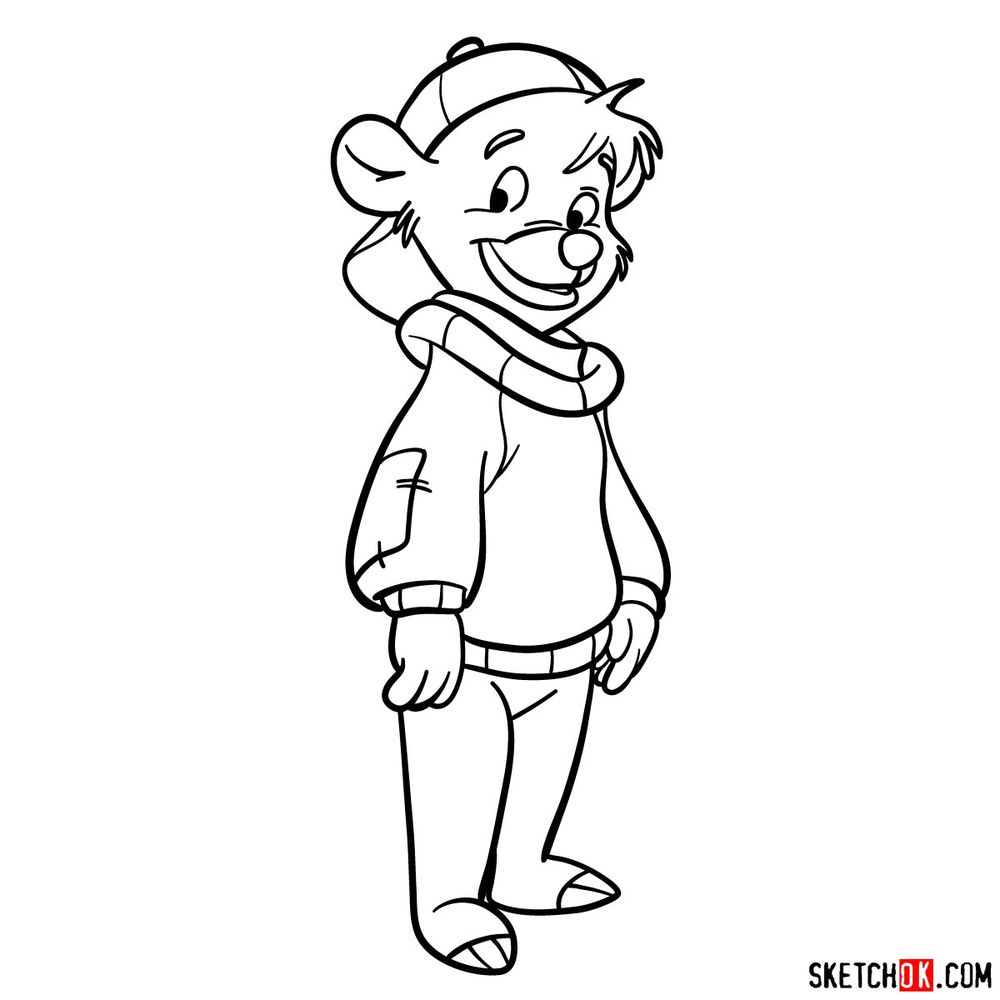 How to draw Kit from TaleSpin