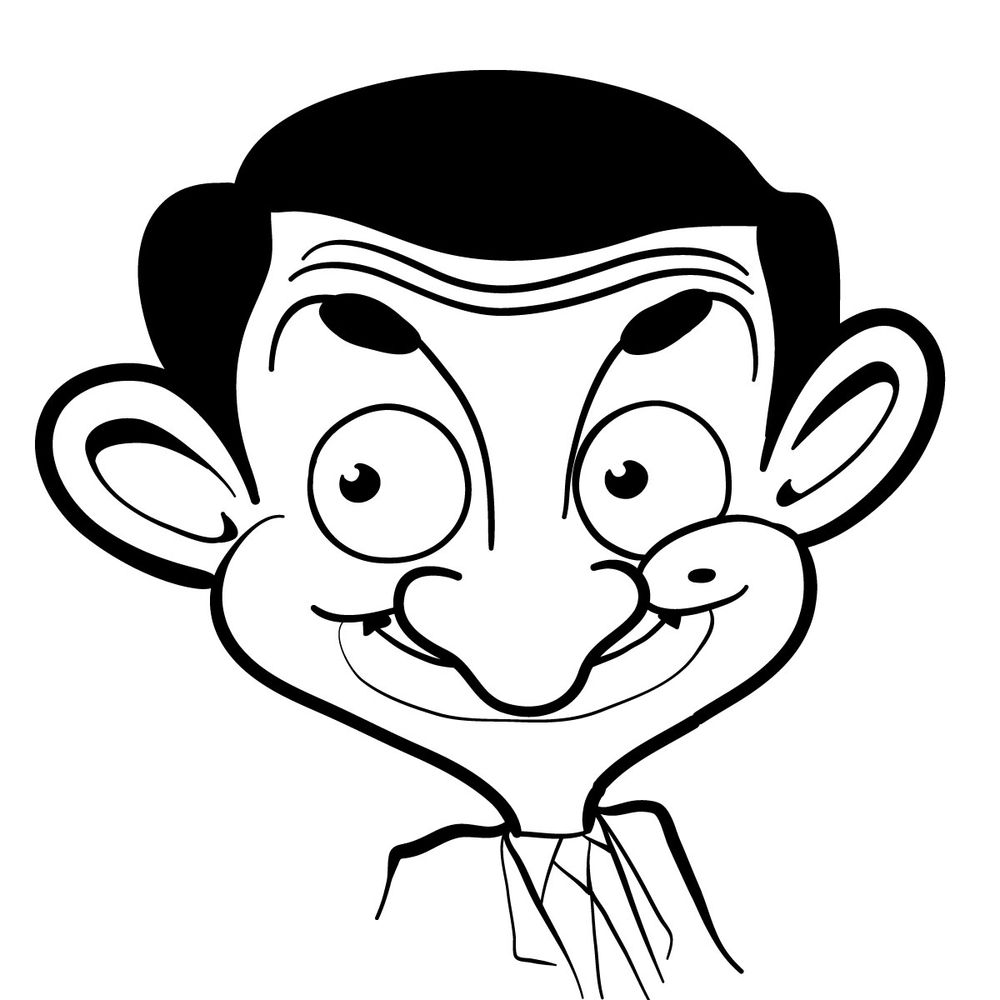 How to draw cartoon Mr Bean Sketchok easy drawing guides