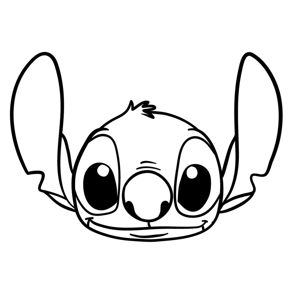 How to draw Stitch’s head