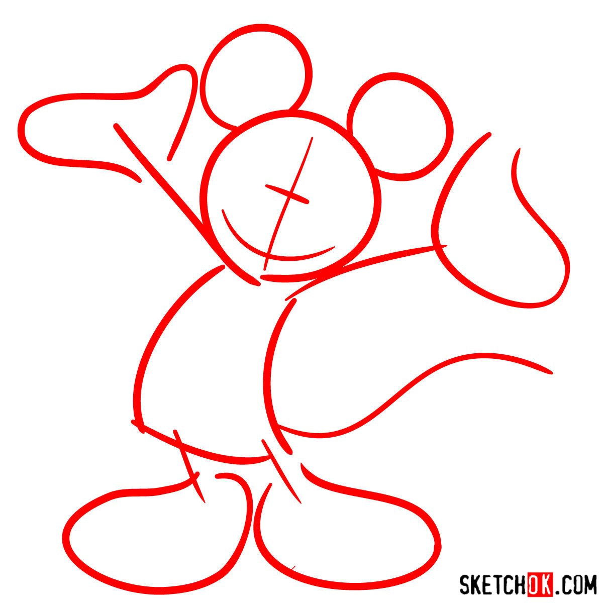 How to draw Mickey Mouse - step 01