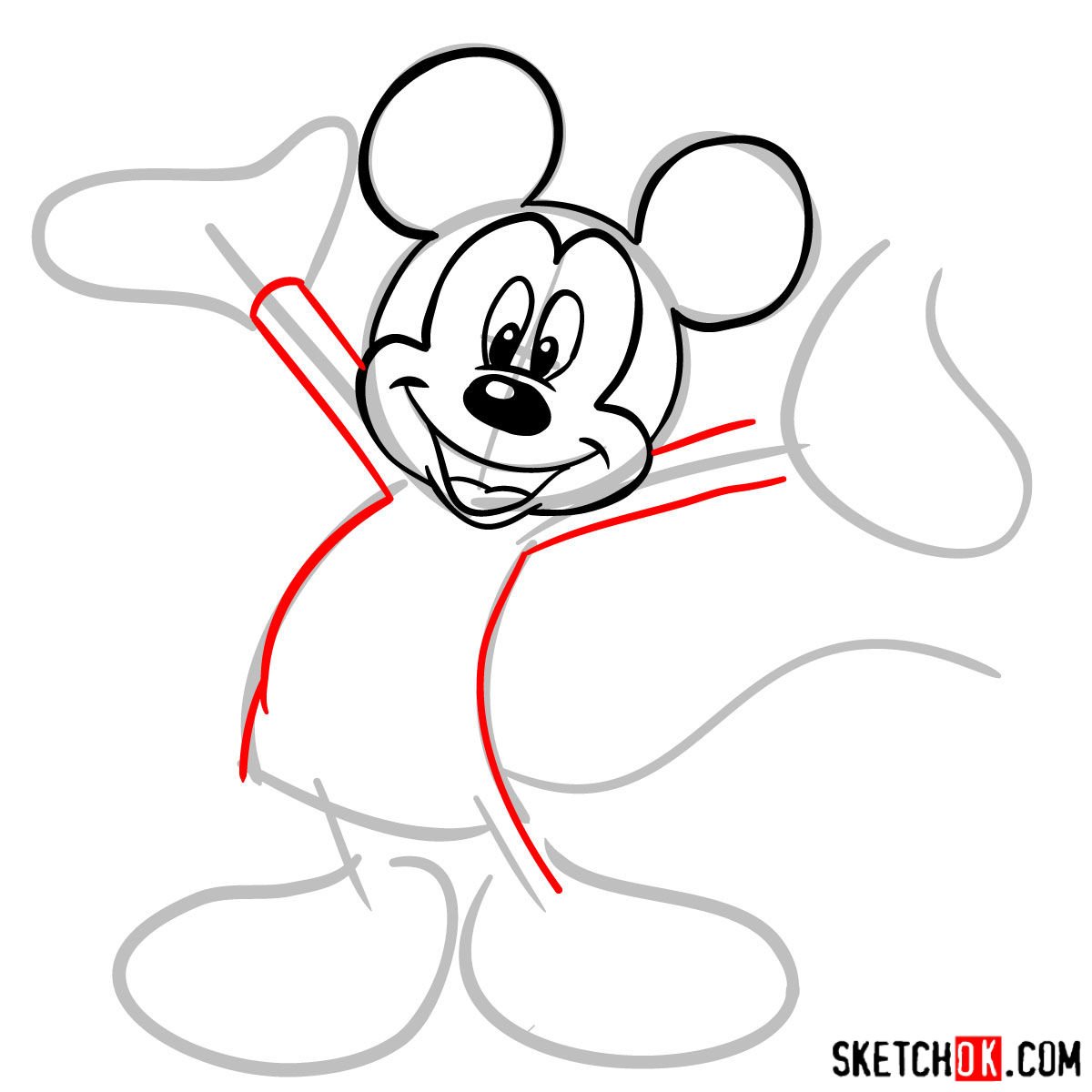 Baby Mickey Mouse Easy Drawing, HD Png Download - vhv