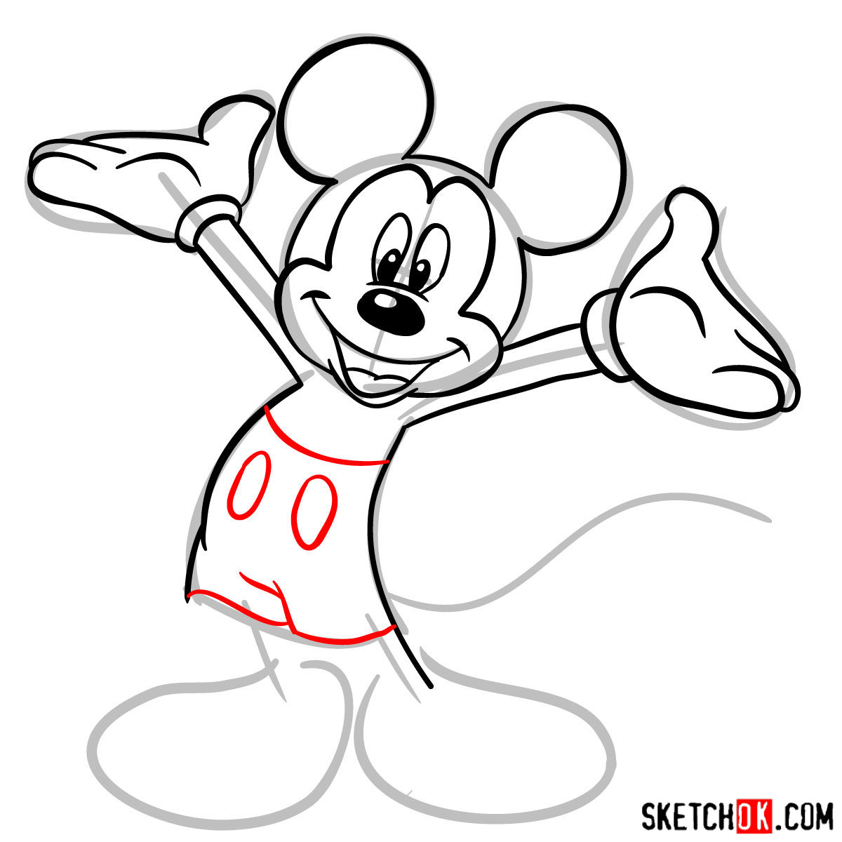 how-to-draw-gangster-mickey-mouse