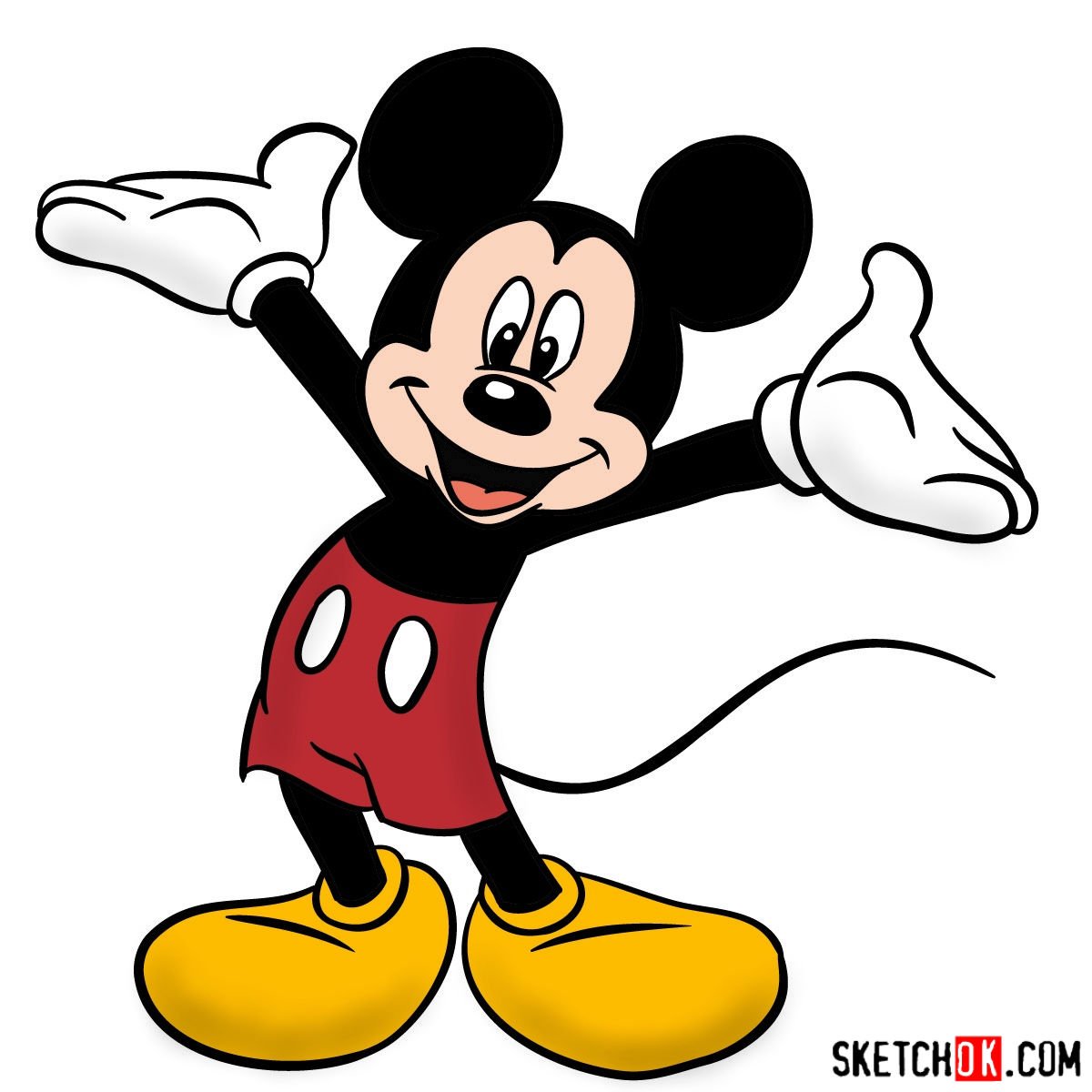 how-to-draw-mickey-mouse-sketchok-easy-drawing-guides