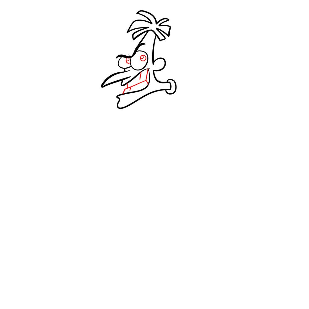 How to draw Dr. Heinz Doofenshmirtz - step 09