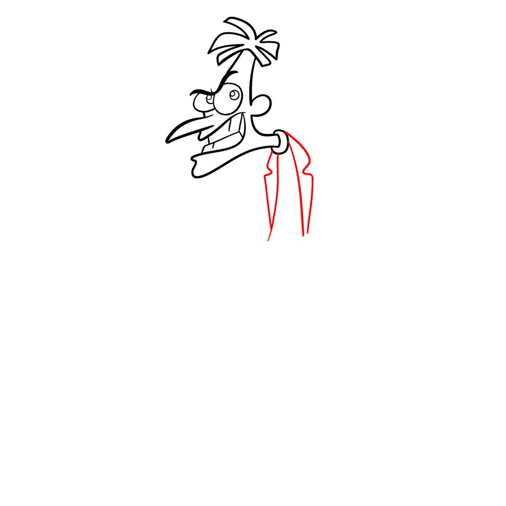 How to draw Dr. Heinz Doofenshmirtz - step 10