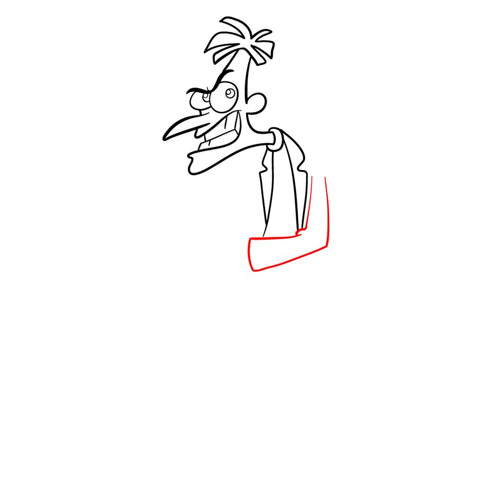 How to draw Dr. Heinz Doofenshmirtz - step 11