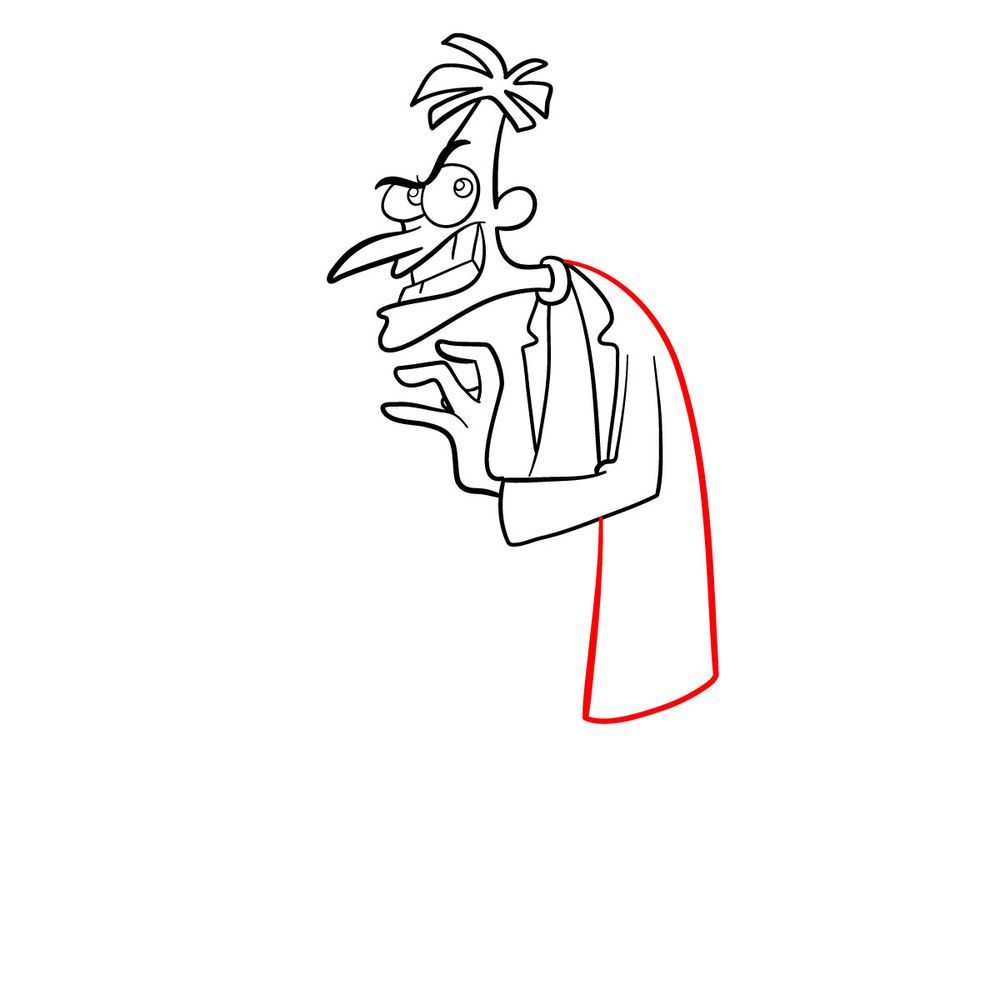 How to draw Dr. Heinz Doofenshmirtz - step 13