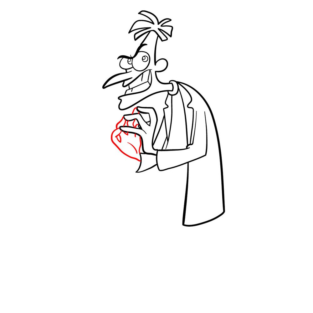 How to draw Dr. Heinz Doofenshmirtz - step 15