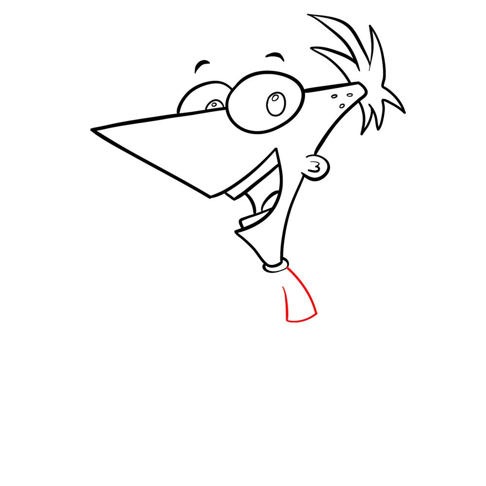 How to draw Phineas Flynn - step 12