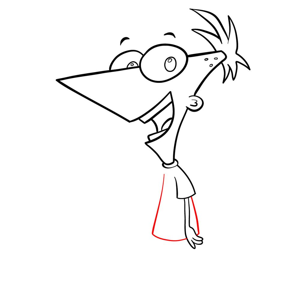 How to draw Phineas Flynn - step 14