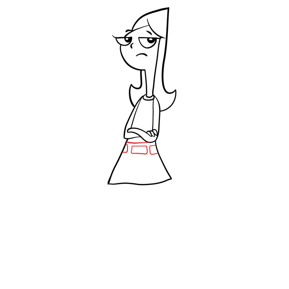 How to draw Candace Flynn - step 12
