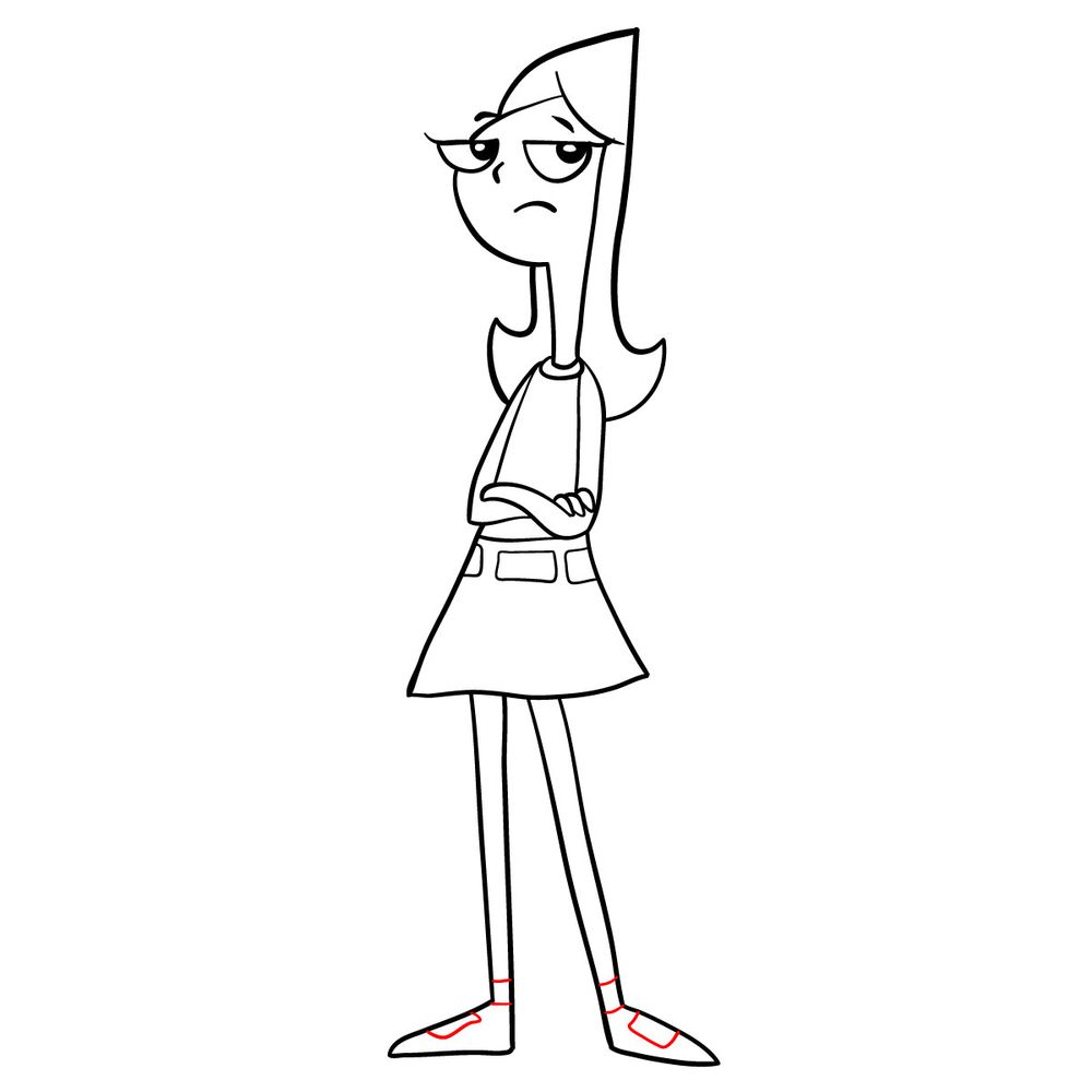 How to draw Candace Flynn - step 15