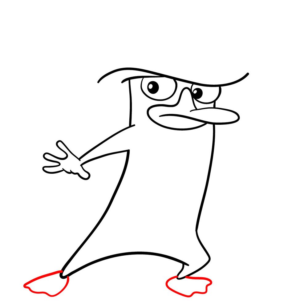 How to draw Perry the Platypus - step 11