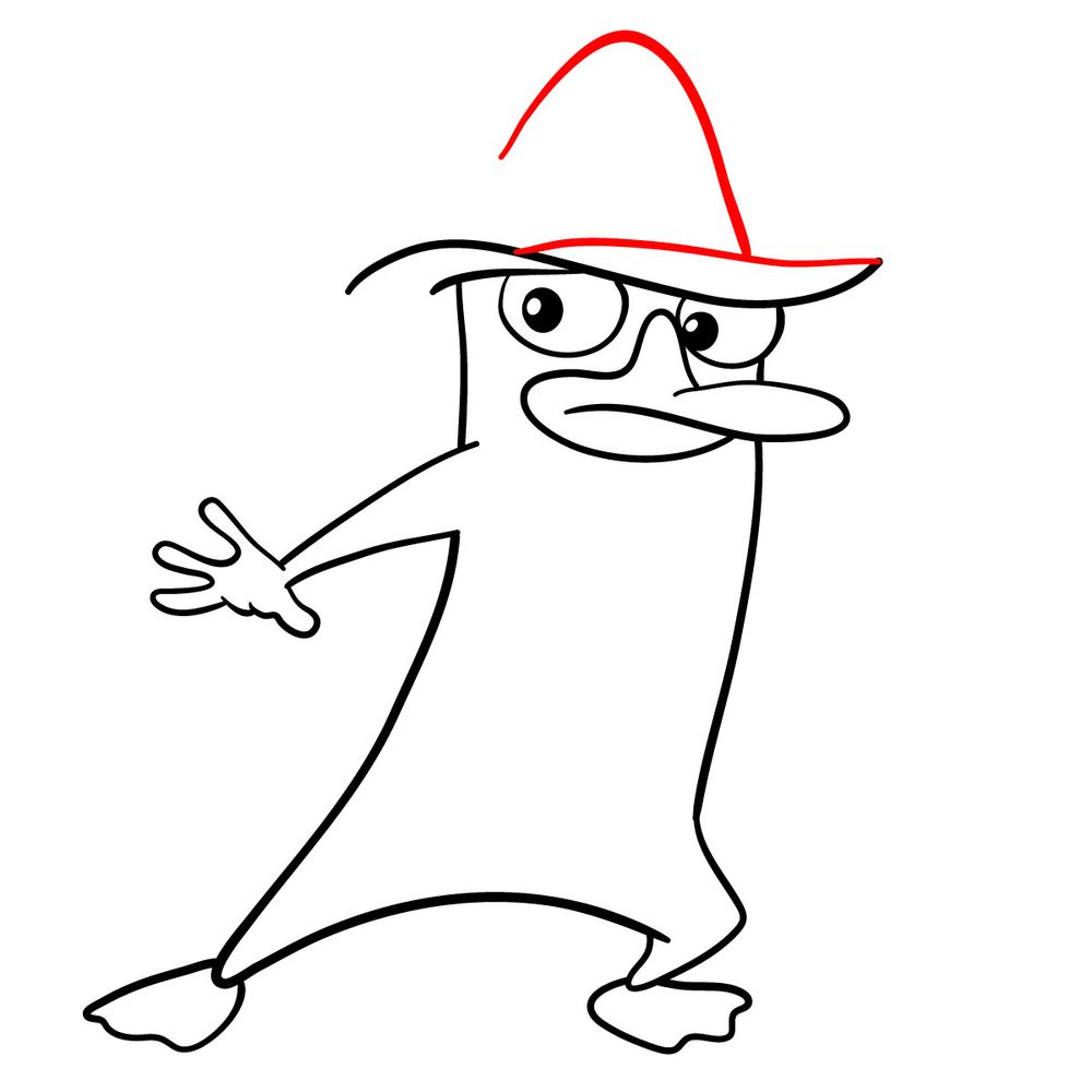 How to draw Perry the Platypus - step 12