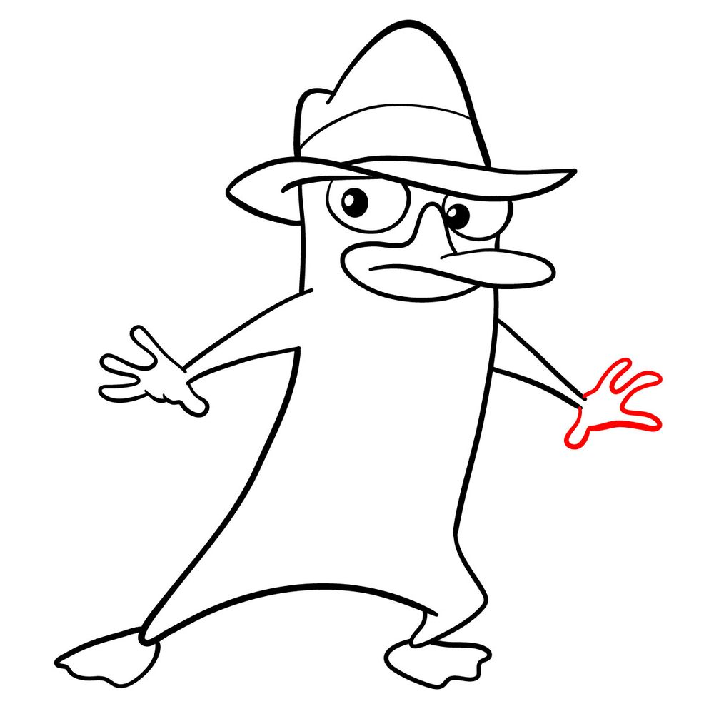 How to draw Perry the Platypus - step 15