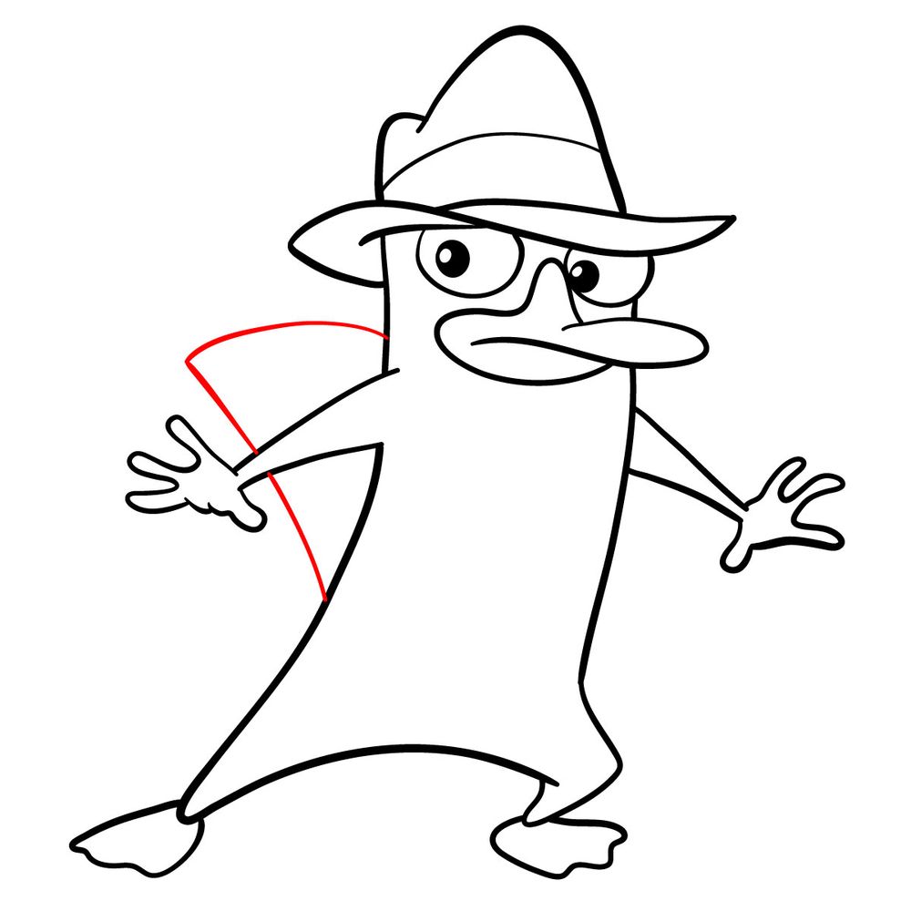 How to draw Perry the Platypus - step 16