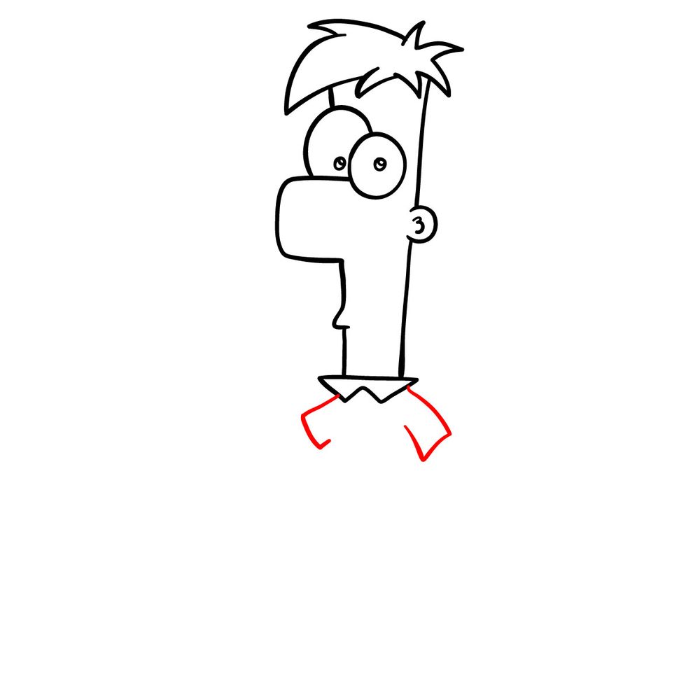 How to draw Ferb Fletcher - step 08