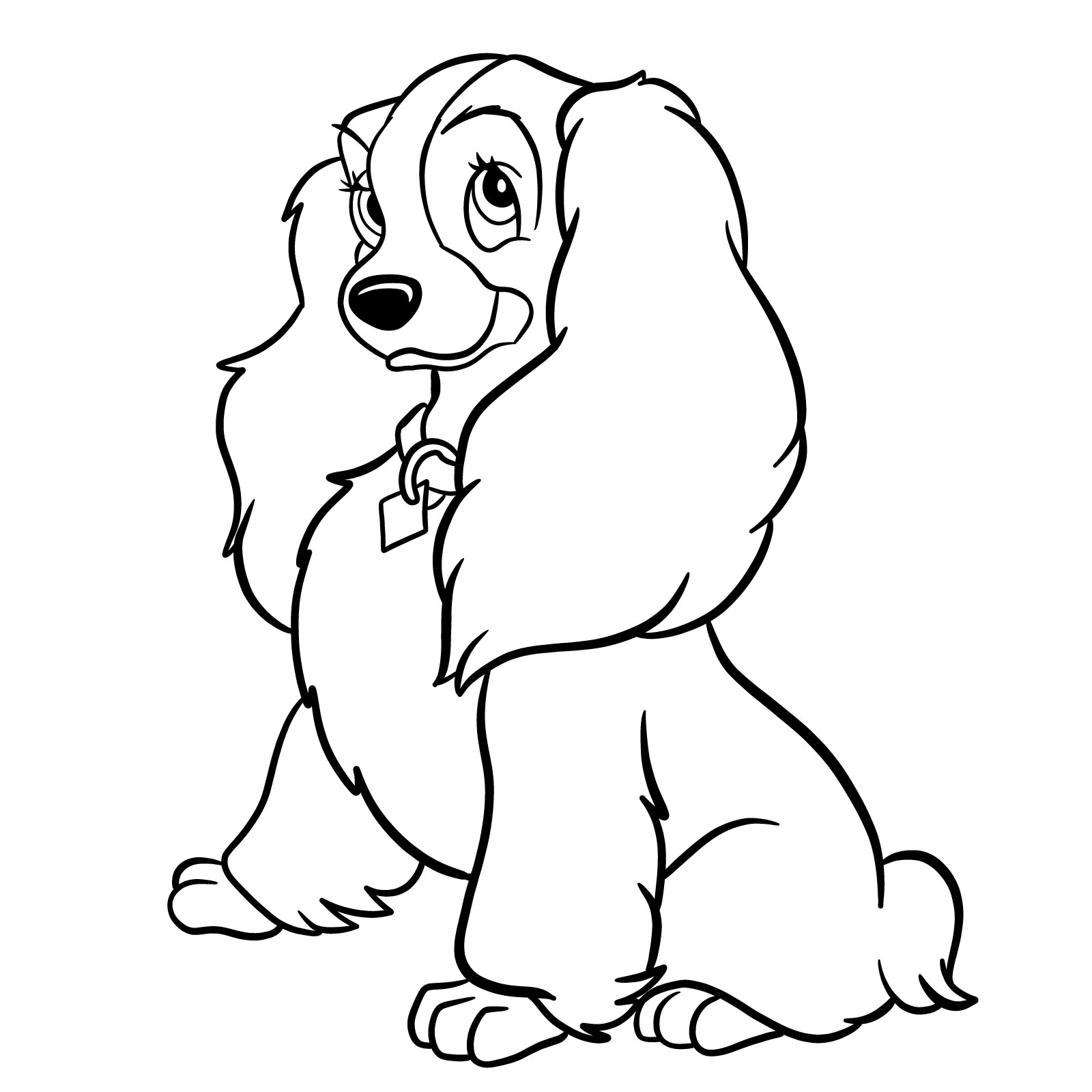 How to draw Lady (Lady and the Tramp) - coloring