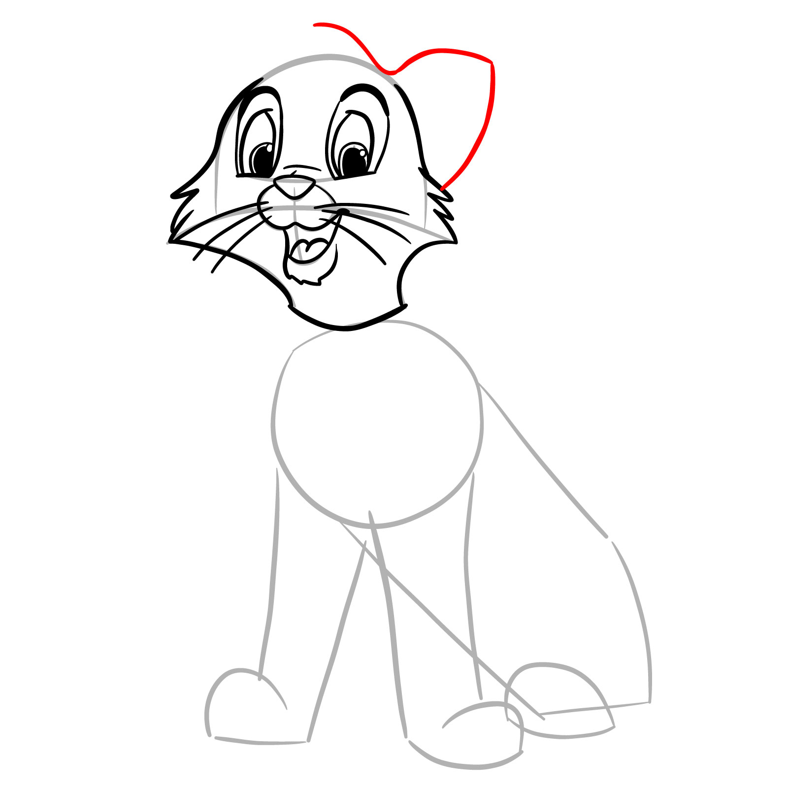 How to draw Oliver (Oliver & Company) - step 13