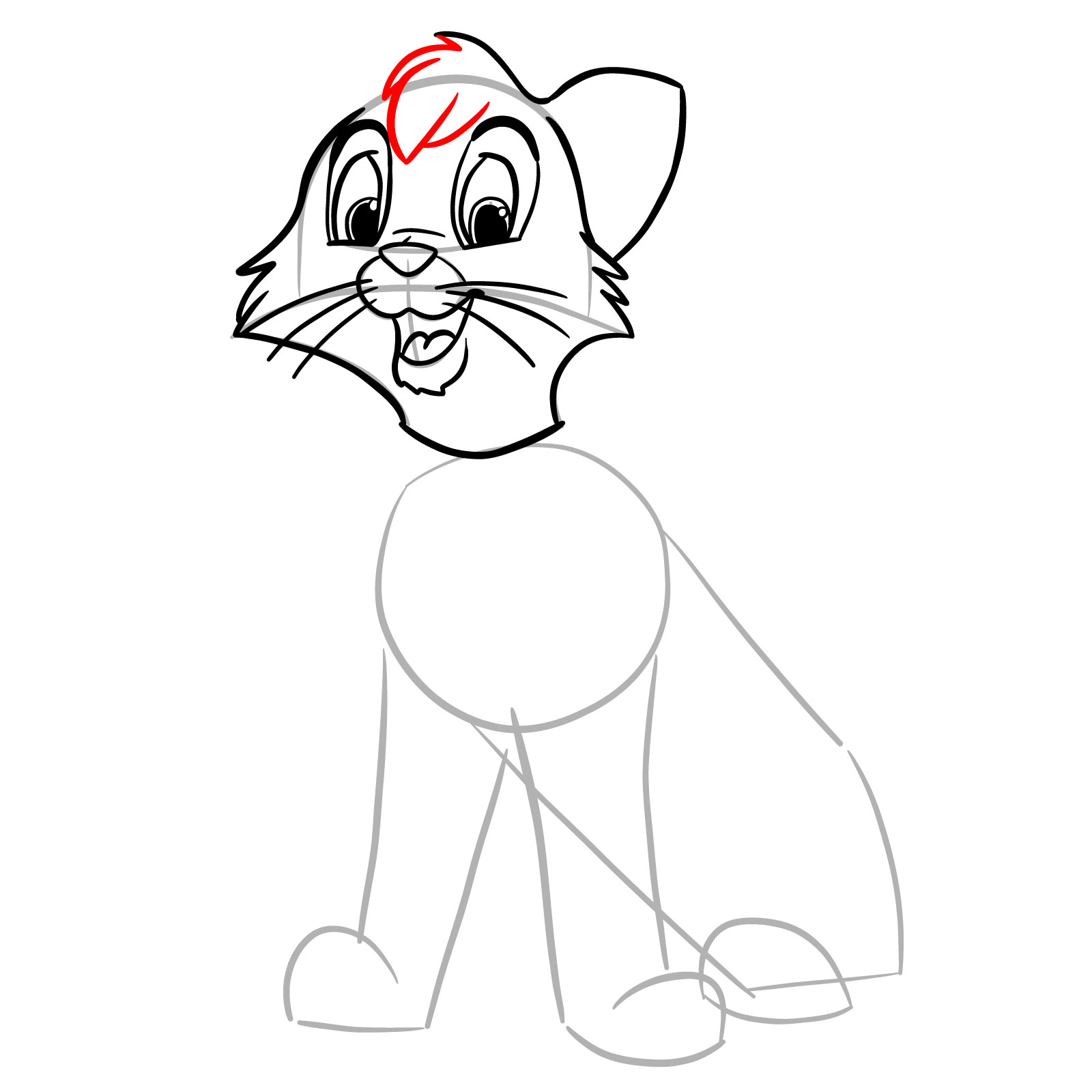 How to draw Oliver (Oliver & Company) - step 14