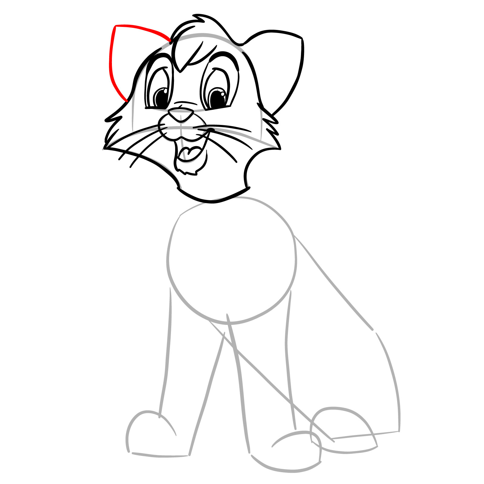 How to draw Oliver (Oliver & Company) - step 15