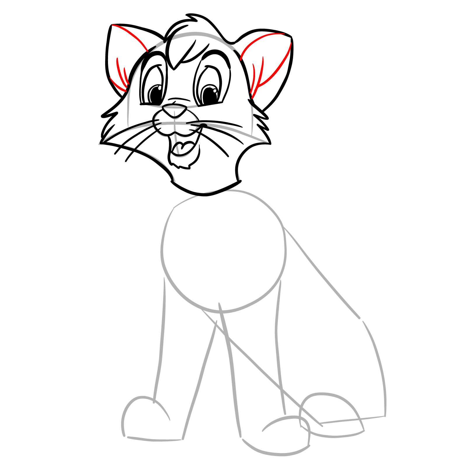 How to draw Oliver (Oliver & Company) - step 16