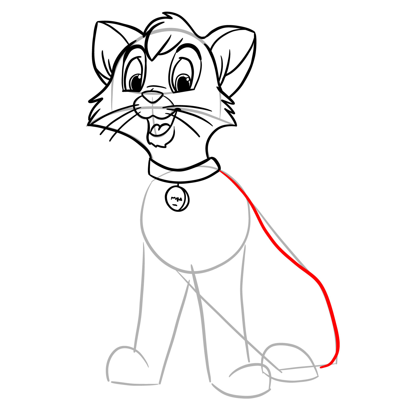 How to draw Oliver (Oliver & Company) - step 18