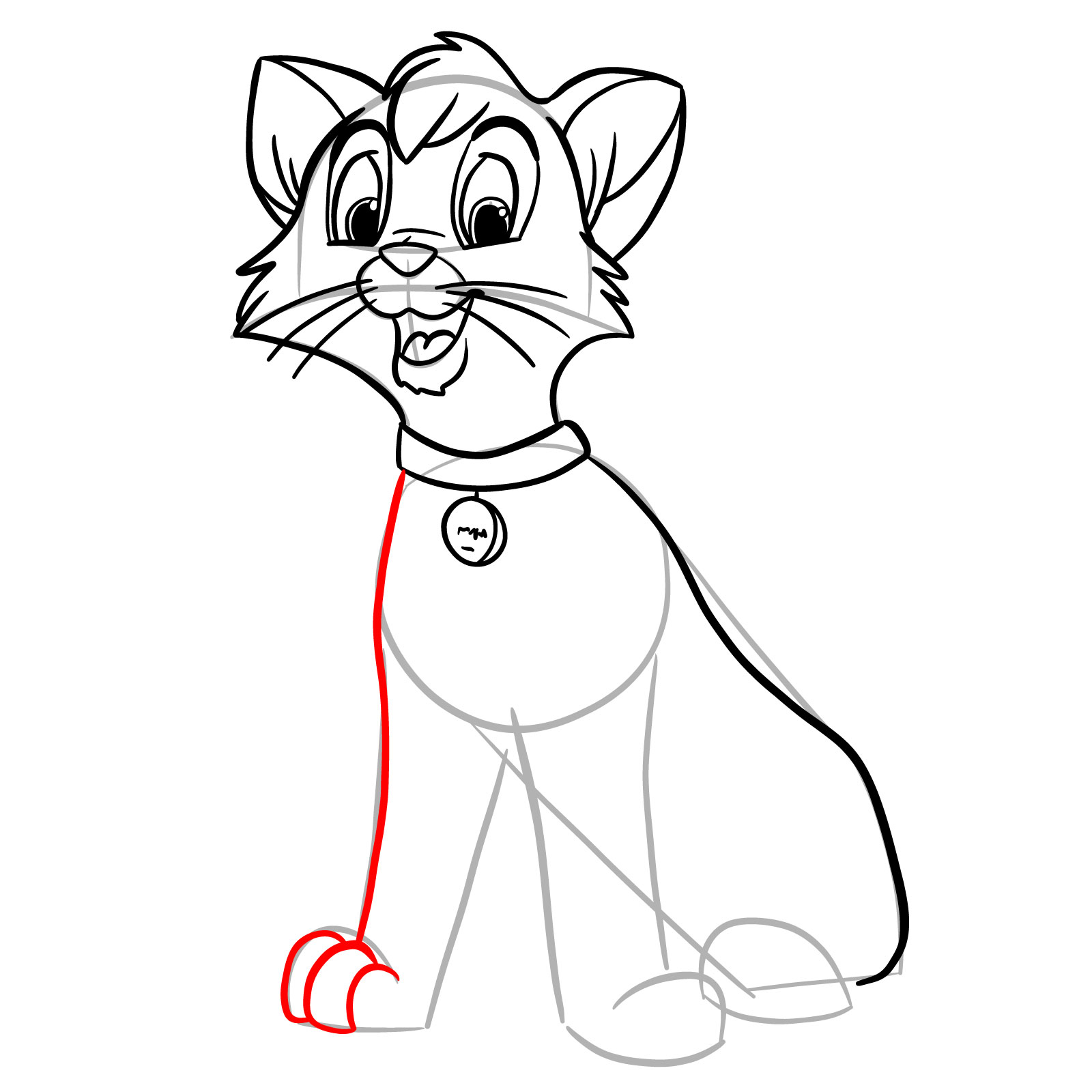 How to draw Oliver (Oliver & Company) - step 19