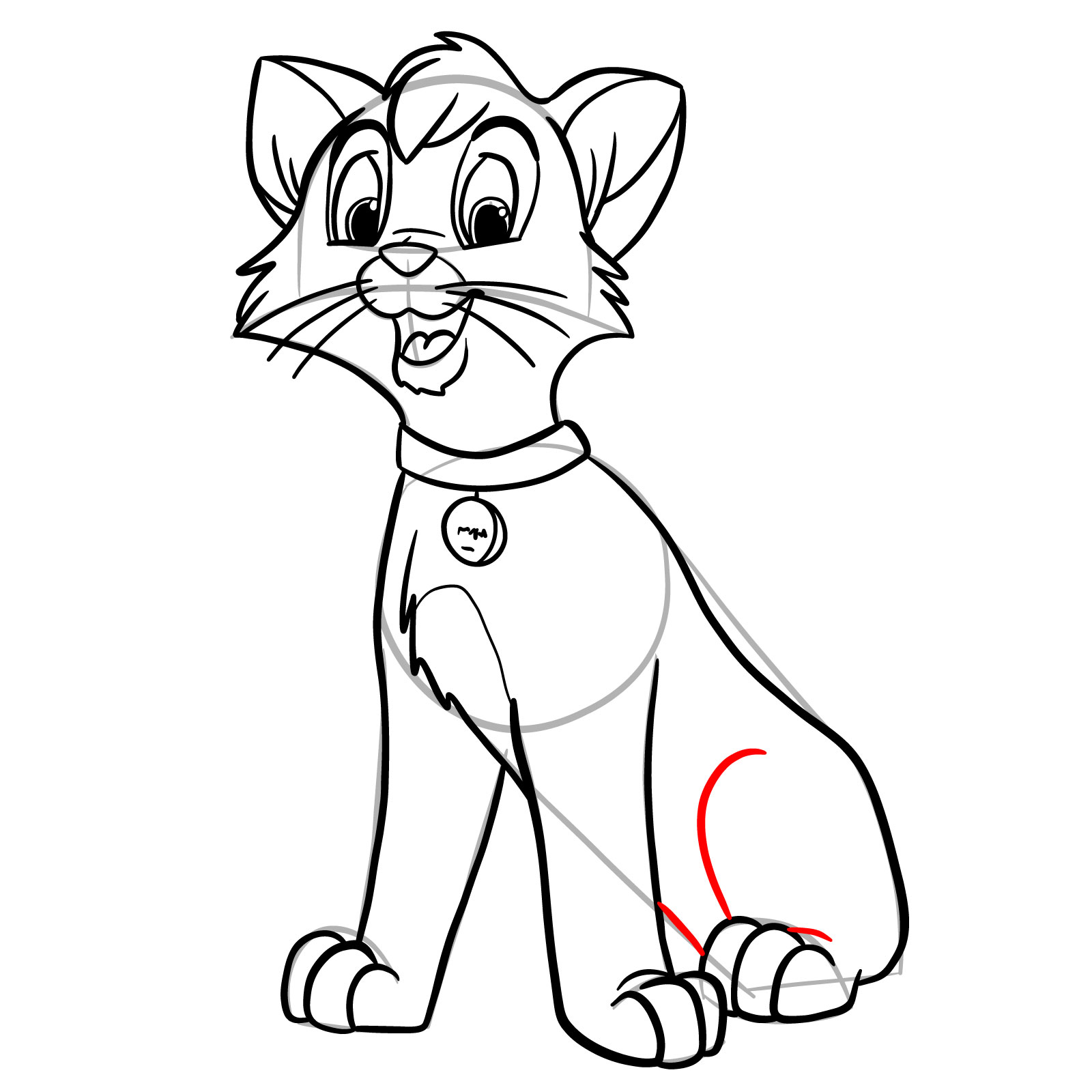 How to draw Oliver (Oliver & Company) - step 25