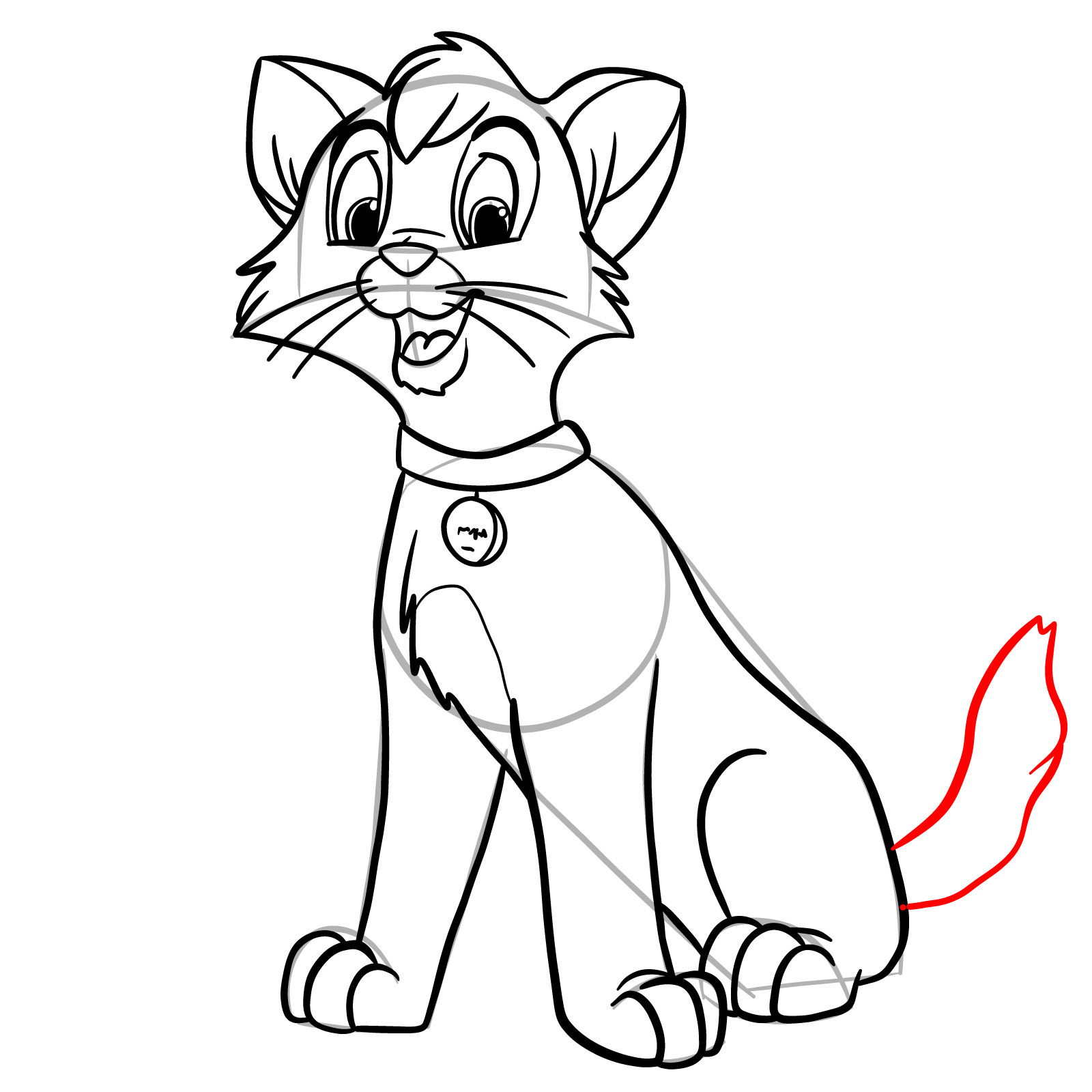 How to draw Oliver (Oliver & Company) - step 26