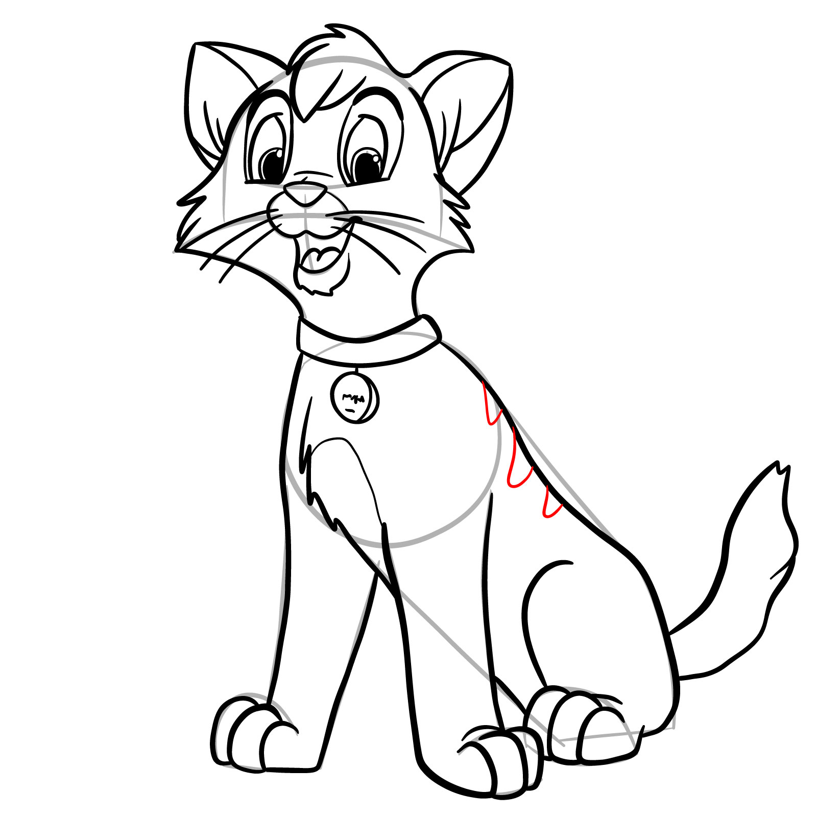 How to draw Oliver (Oliver & Company) - step 27
