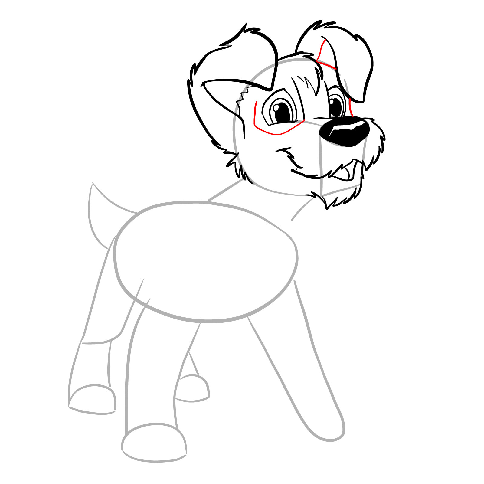 How to draw Scamp - step 14