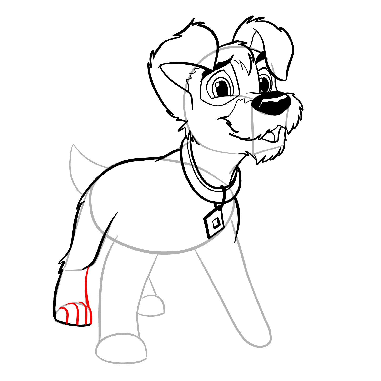 How to draw Scamp - step 21