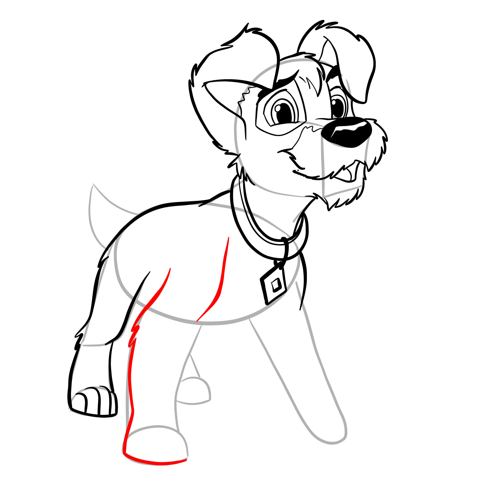 How to draw Scamp - step 22