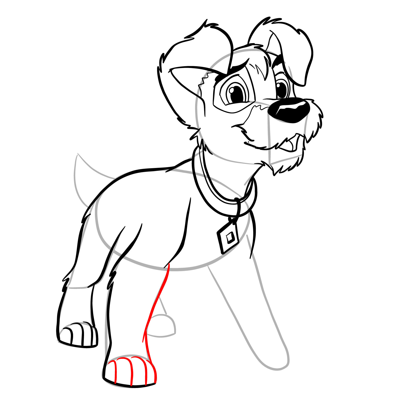How to draw Scamp - step 23