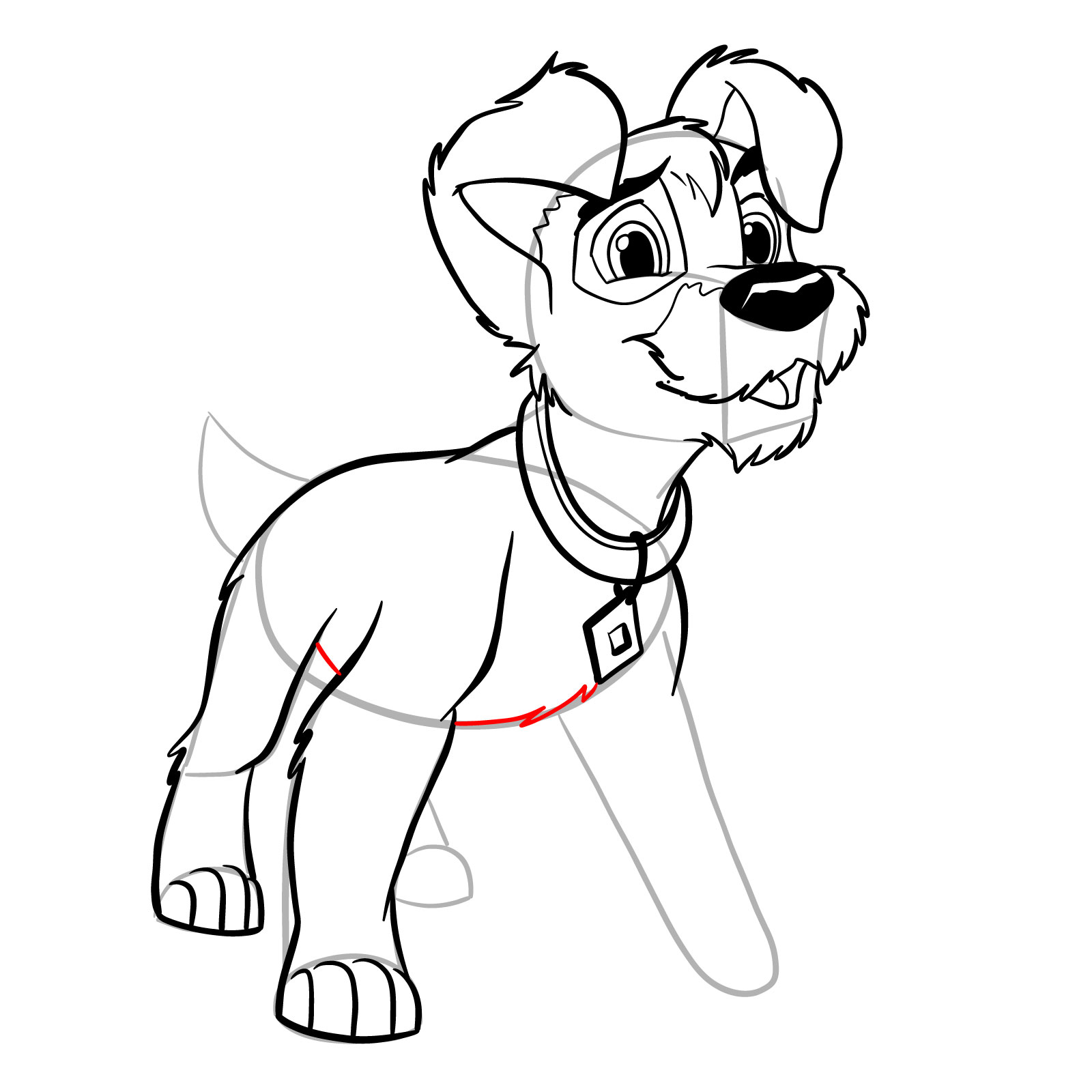 How to draw Scamp - step 24