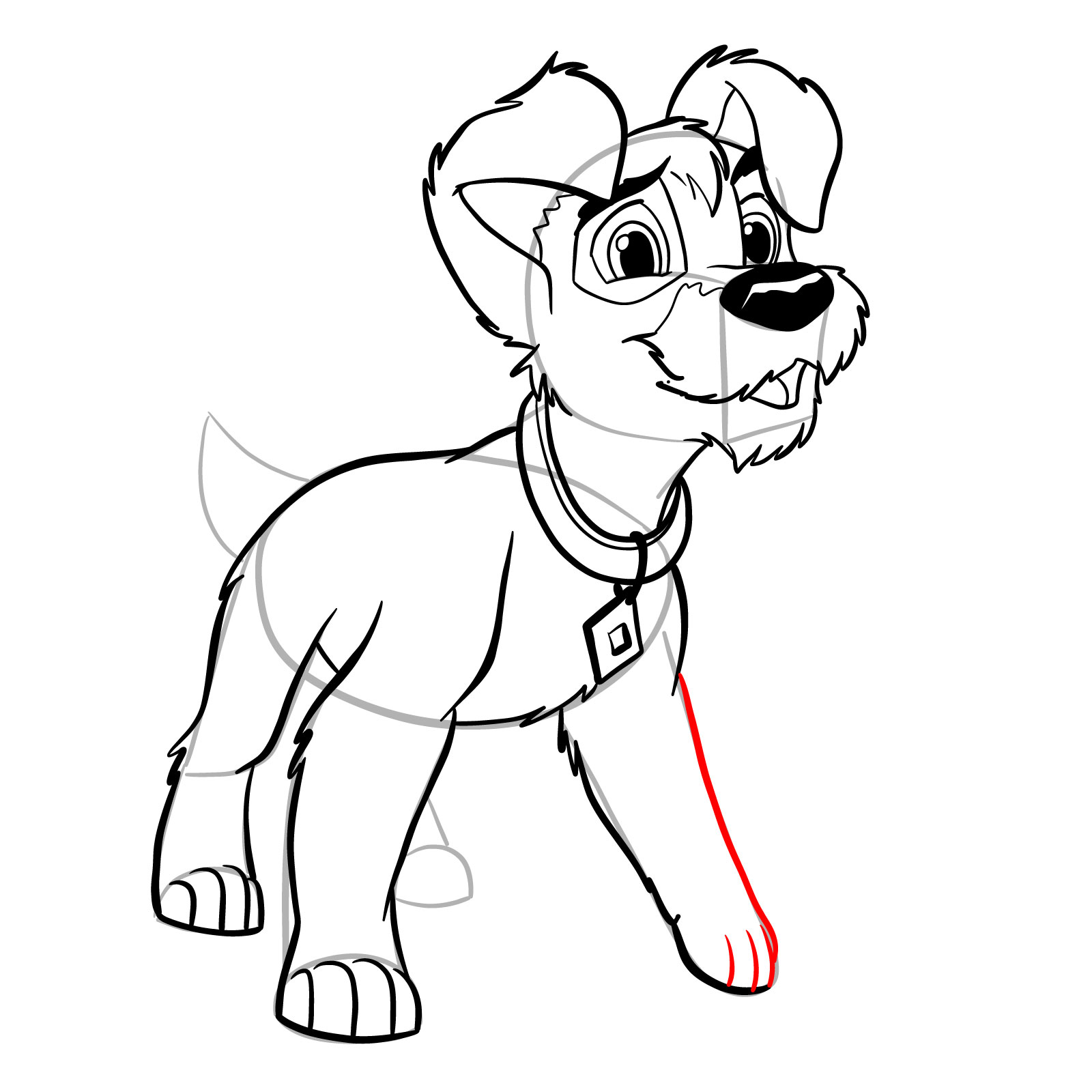 How to draw Scamp - step 26