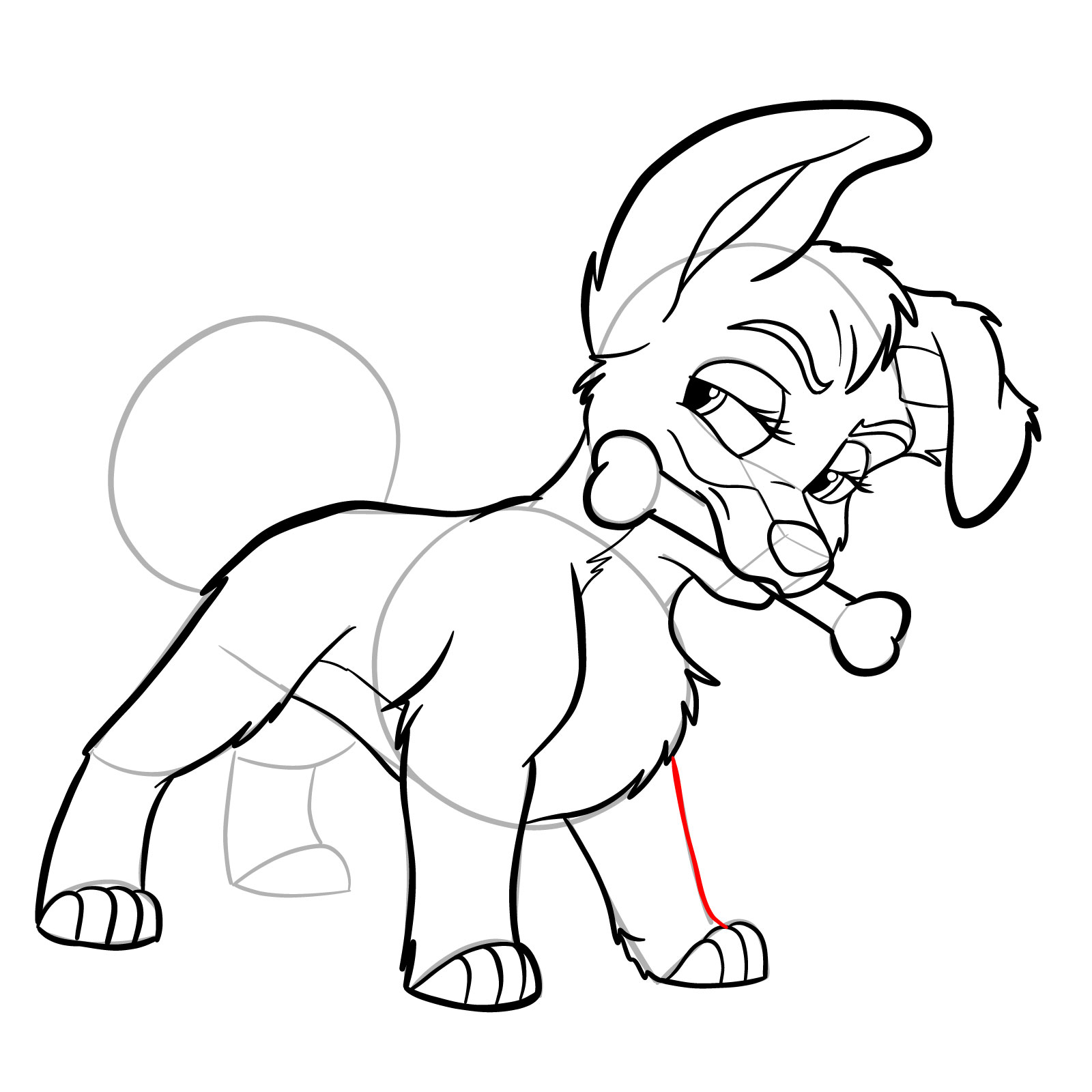 How to draw Angel from Lady and the Tramp - step 27