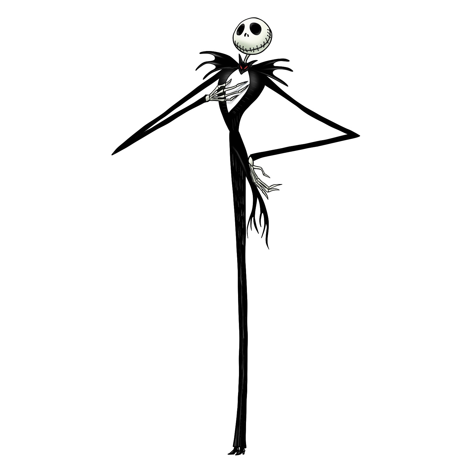 How to draw Jack Skellington - final step