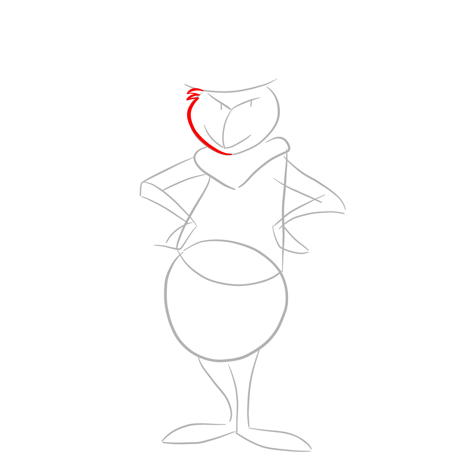 How to draw The Grinch in a Christmas costume - step 04